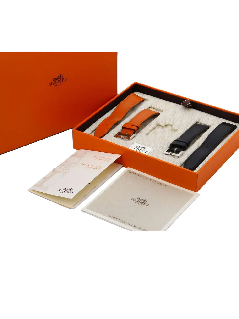 Hermès Paris Square Stainless Steel Womens Watch Light Blue Leather Strap - Picture 2 of 8